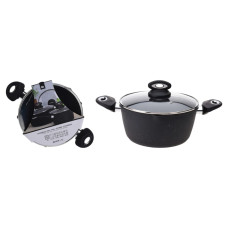 Excelent Houseware Vas Cu Capac, 24 Cm, Aluminiu Forjat
