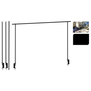Progarden Tijă Decorativă De Masă Cu Clemă, Negru, Metal