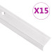 Profile Trepte În Formă De L, 15 Buc, Argintiu, 90 Cm, Aluminiu