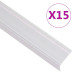 Profile Trepte În Formă De L, 15 Buc, Argintiu, 90 Cm, Aluminiu