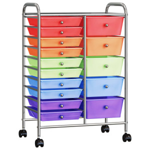 Cărucior Depozitare Mobil Cu 15 Sertare Xxl Multicolor Plastic