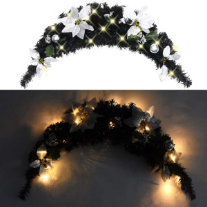 Arcadă De Crăciun Cu Lumini Led, Negru, 90 Cm, Pvc