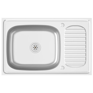 Chiuvetă Bucătărie Cu Scurgător, Argintiu 800X500X155 Mm Oțel