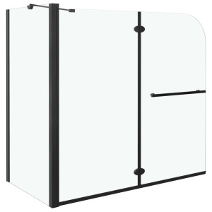Cabină De Duș Dublu-Pliabilă, Negru, 120X68X130 Cm, Esg