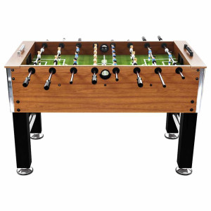 Masă De Fotbal, Maro Deschis/Negru, 140X74,5X87,5Cm, Oțel, 60Kg