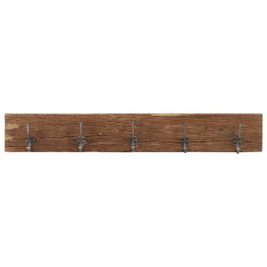 Cuier De Hol Cu 5 Cârlige, 100X2,5X15 Cm, Lemn Masiv Reciclat