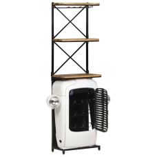 Dulap De Vin Design Tractor Alb 49X31X172 Cm Mango Nefinisat