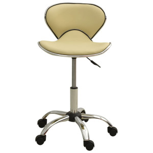 Scaun Pentru Salon Spa, Crem, Piele Ecologică