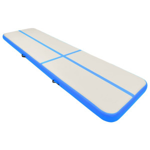 Saltea Gimnastică Gonflabilă Cu Pompă Albastru 600X100X15Cm Pvc