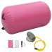 Rulou De Gimnastică Gonflabil Cu Pompă, Roz, 100 X 60 Cm, Pvc