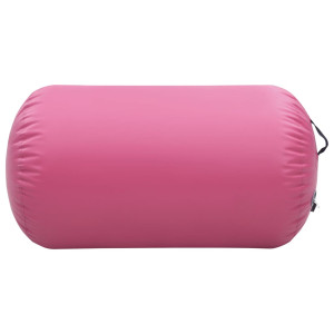 Rulou De Gimnastică Gonflabil Cu Pompă, Roz, 100 X 60 Cm, Pvc