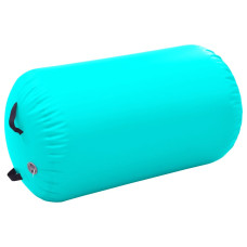 Rulou De Gimnastică Gonflabil Cu Pompă, Verde, 100 X 60 Cm, Pvc