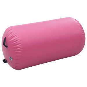 Rulou De Gimnastică Gonflabil Cu Pompă, Roz, 120 X 75 Cm, Pvc