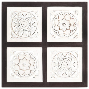 Panouri Perete Sculptate Manual, Maro/Alb, 40X40X1,5 Cm, Mdf