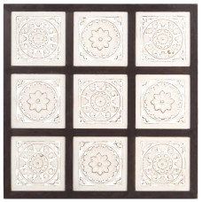 Panouri Perete Sculptate Manual, Maro Și Alb, 60X60X1,5 Cm, Mdf