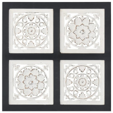 Panouri Perete Sculptate Manual, Negru/Alb, 40X40X1,5 Cm, Mdf