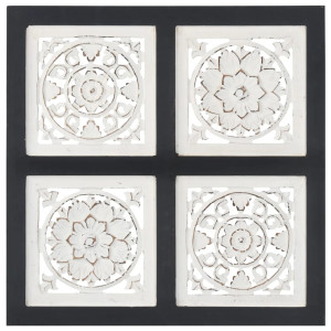 Panouri Perete Sculptate Manual, Negru/Alb, 40X40X1,5 Cm, Mdf