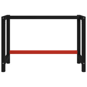 Cadru Metalic Banc De Lucru, 120X57X79 Cm, Negru Și Roșu