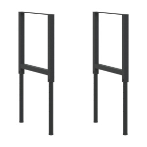 Cadre Banc Lucru Reglabile 2 Buc. Negru 55X(69-95,5) Cm Metal