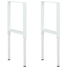 Cadre Banc Lucru Reglabile, 2 Buc., Gri, 55X(69-95,5) Cm, Metal