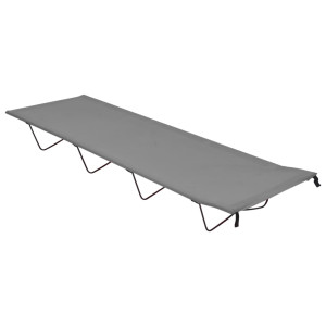 Paturi Camping, 2 Buc., Gri, 180X60X19 Cm, Țesătură Oxford&Oțel