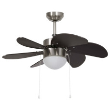 Ventilator De Tavan Cu Iluminare, Maro Închis, 76 Cm