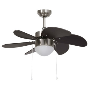 Ventilator De Tavan Cu Iluminare, Maro Închis, 76 Cm