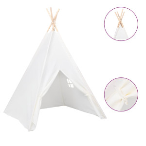 Cort De Copii Teepee Cu Geantă Piersică, Alb, 120X120X150 Cm,