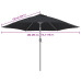 Pânză De Schimb Umbrelă De Soare De Exterior, Negru, 300 Cm Pânză De Schimb Umbrelă De Soare De Exterior, Negru, 300 Cm
