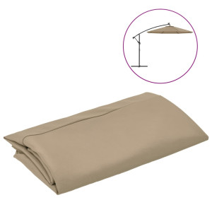 Material Textil De Schimb Pentru Umbrelă Cantilever, Gri Taupe, 350 Cm