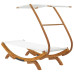 Pat De Exterior Cu Baldachin, Crem, 100X190X134 Cm, Lemn Masiv