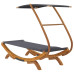 Pat De Exterior Cu Baldachin Antracit 100X190X134 Cm Lemn Masiv
