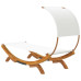 Pat De Exterior Cu Baldachin, Crem, 100X200X126 Cm, Lemn Masiv