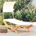 Pat De Exterior Cu Baldachin, Crem, 100X200X126 Cm, Lemn Masiv