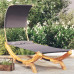 Pat De Exterior Cu Baldachin Antracit 100X200X126 Cm Lemn Masiv
