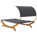 Pat De Exterior Cu Baldachin Antracit 165X203X126 Cm Lemn Masiv
