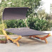 Pat De Exterior Cu Baldachin Antracit 165X203X126 Cm Lemn Masiv
