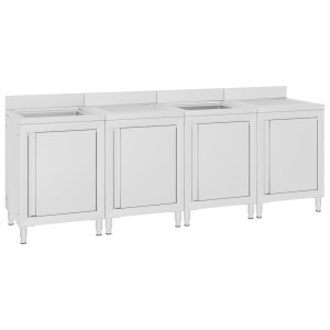 Dulap Comercial Pentru Chiuvetă, 240X60X96 Cm, Oțel Inoxidabil