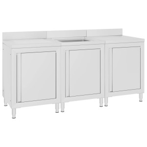 Dulap Comercial Pentru Chiuvetă 180X60X96 Cm, Oțel Inoxidabil