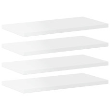 Plăci Bibliotecă, 4 Buc., Alb Extralucios, 40 X 20 X 1,5 Cm Pal