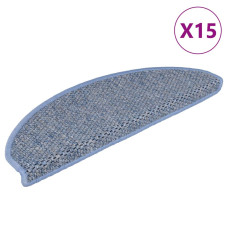 Covoraș Scări Autoadeziv 15 Buc. Albastru, 56X17X3 Aspect Sisal