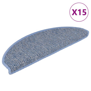 Covoraș Scări Autoadeziv 15 Buc. Albastru, 56X17X3 Aspect Sisal