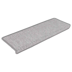 Covoraș Scări Autoadeziv 15 Buc Platină 65X21X4 Cm Aspect Sisal