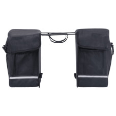 Geantă De Bicicletă Dublă Pentru Suport Coș, Negru, 35 L