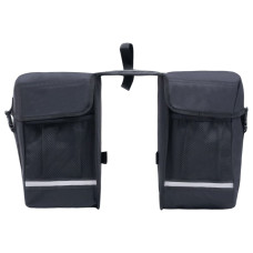 Geantă De Bicicletă Dublă Pentru Suport Coș, Negru, 35 L