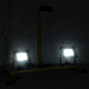 Proiector Cu Led Și Mâner, 2X10 W, Alb Rece