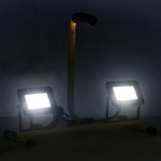Proiector Cu Led Și Mâner, 2X20 W, Alb Rece
