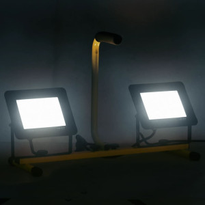 Proiector Cu Led Și Mâner, 2X50 W, Alb Rece
