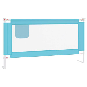 Balustradă De Protecție Pat Copii, Albastru, 160X25 Cm, Textil