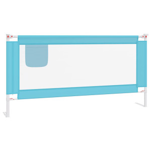 Balustradă De Protecție Pat Copii, Albastru, 180X25 Cm, Textil